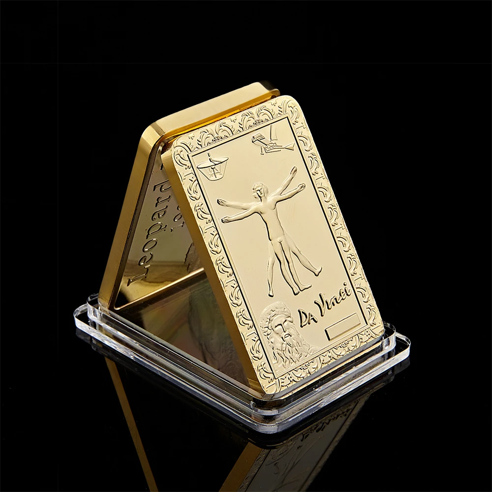 Italy Leonardo Da Vinci's Mona Lisa Smile Commemorative Replica Gold Bullion Bar