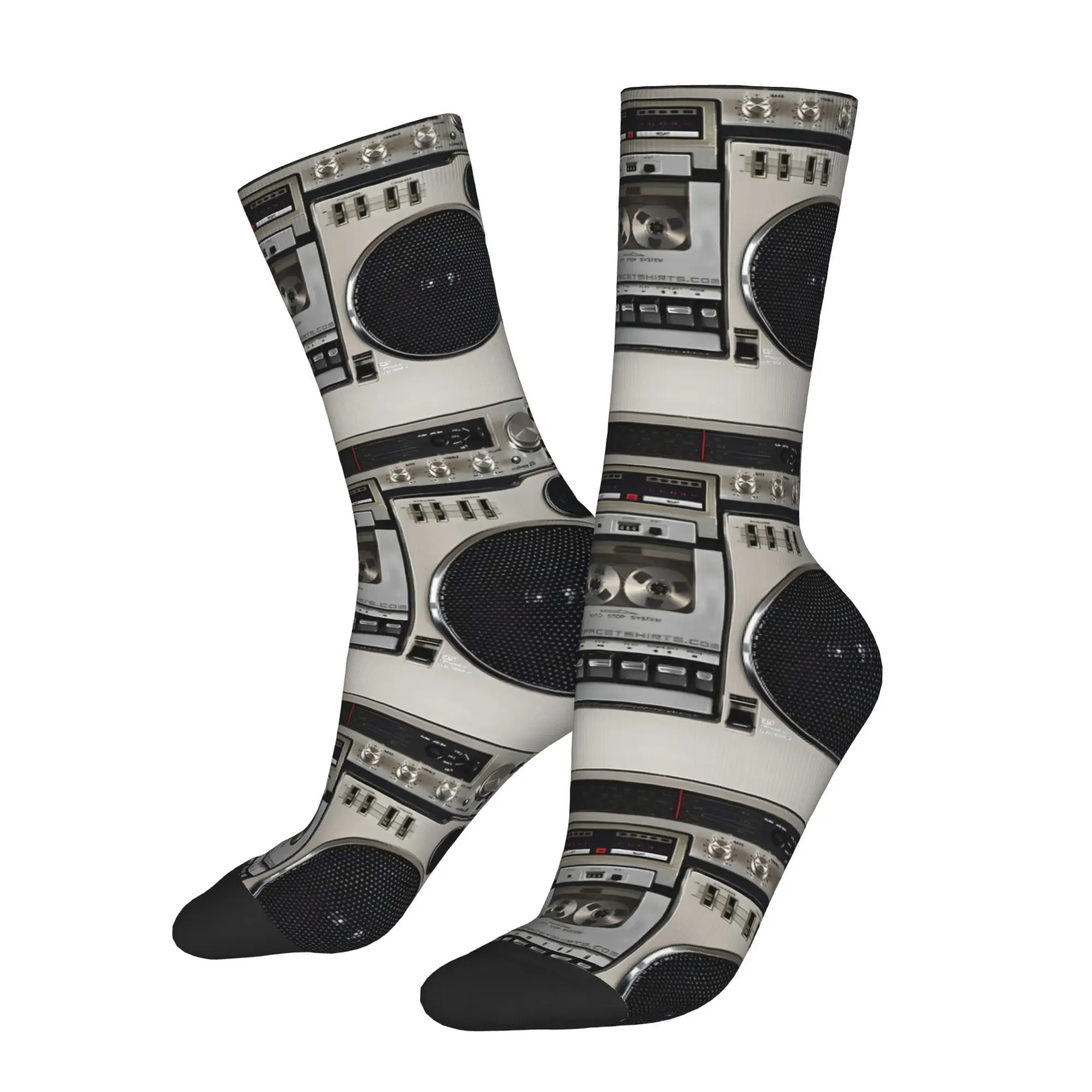 

Funny Sock for Men Cassette Pattern Hip Hop Harajuku Happy Quality Pattern Printed Crew Sock Novelty Gift
