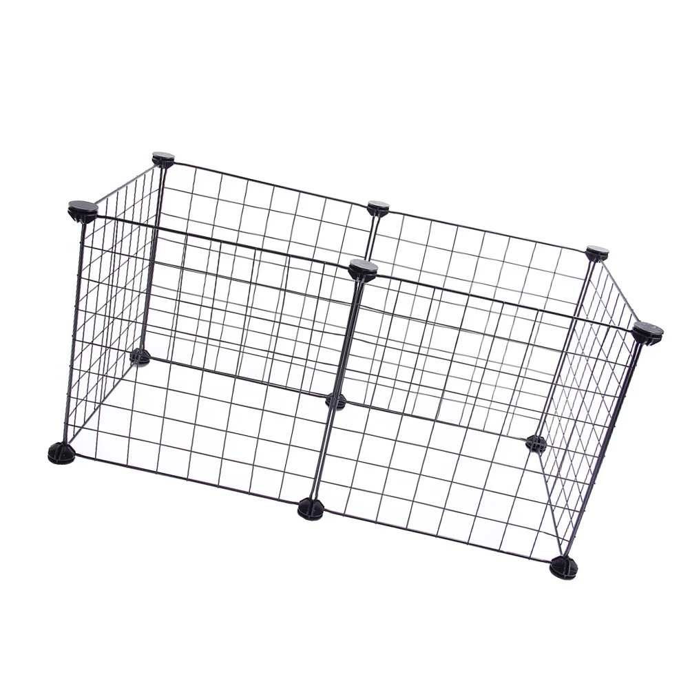 1 Satz 1 Satz abnehmbarer Haustierzaun, schwarz, robustes Sicherheitsgehäuse für Hunde, drinnen und draußen, Hundeschutznetz, Eisengeflechtzaun, Haustier