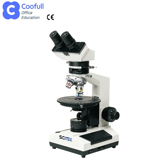 Polarizing Microscope  with Sliding Trinocular Head 3-Year Warranty Toward Quadruple Nosepiece for Laboratory