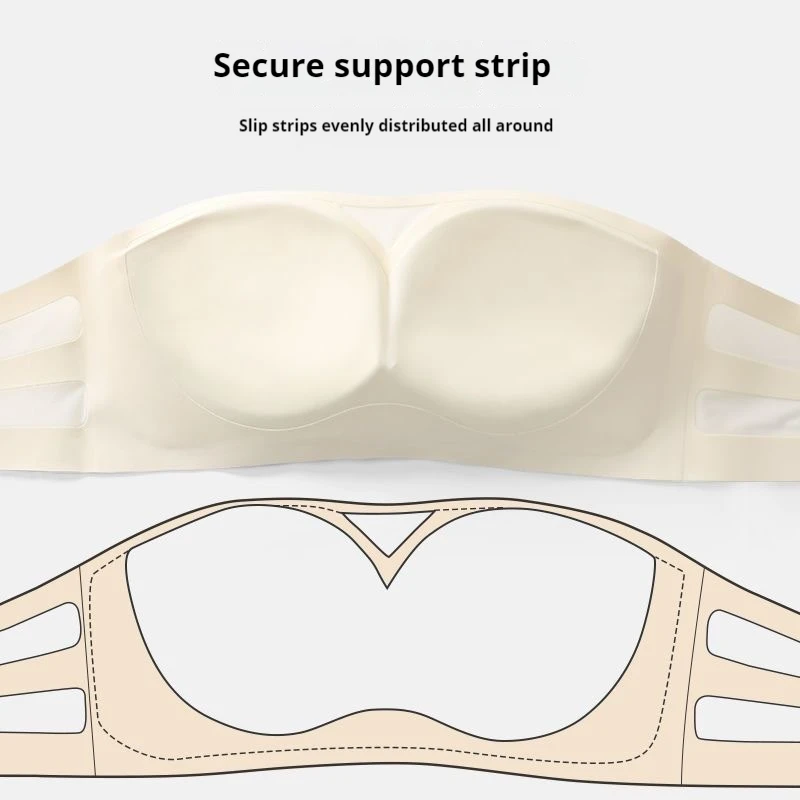 Strapless Underwear Tube Top Anti-exposure Summer Thin Anti-slip Chest Gathered Seamless Invisible Back Wrapped Bra Seamless Bra