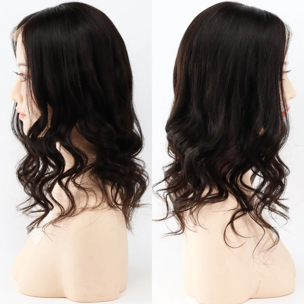 

Real Virgin Human Hair 8X8 Inch Wefted Topper with 4X4 Inch Transparent HD Lace Natural Black Brown Hair with Clips In