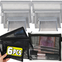 1/3pcs Mesh Clear Cosmetic Bags Small Large Black Makeup Bag Portable Travel Toiletry Organizer Case Lipstick Storage Pouch