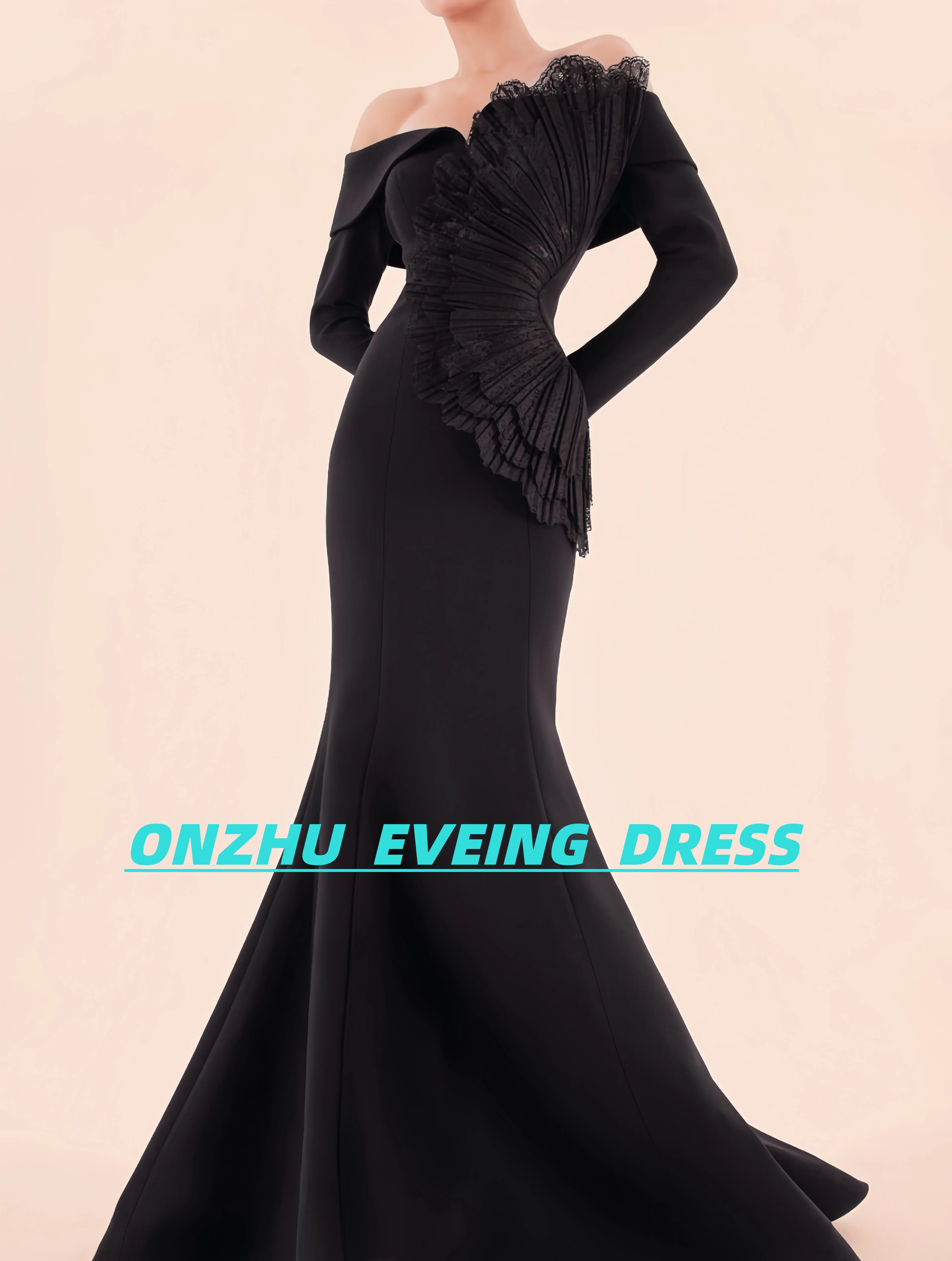 

Customized Sweet collar long sleeve Mermaid sexy luxury evening dresses dresses for special occasions Dresses gala