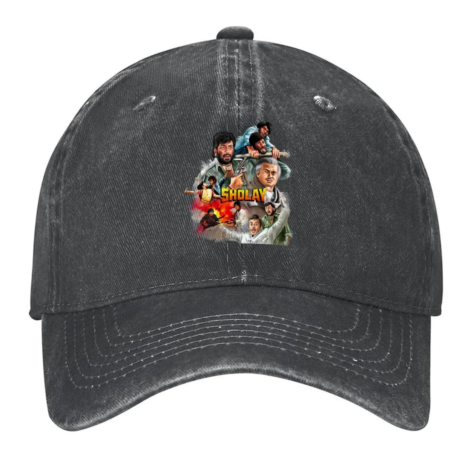 

Sholay Painting Baseball Cap Thermal Visor Funny hats black fishing caps man Hats Man Women's