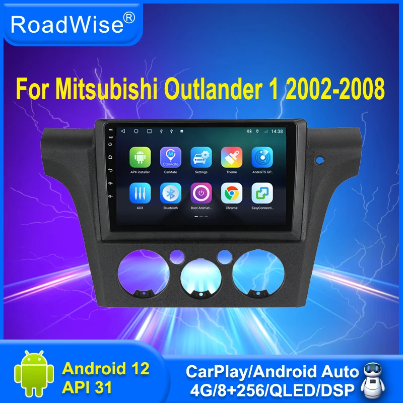 

Roadwise 8+256 Android 12 Car Radio For Mitsubishi Outlander 1 2002 - 2008 Multimedia Carplay 4G Wifi GPS DSP BT DVD 2Din Stereo