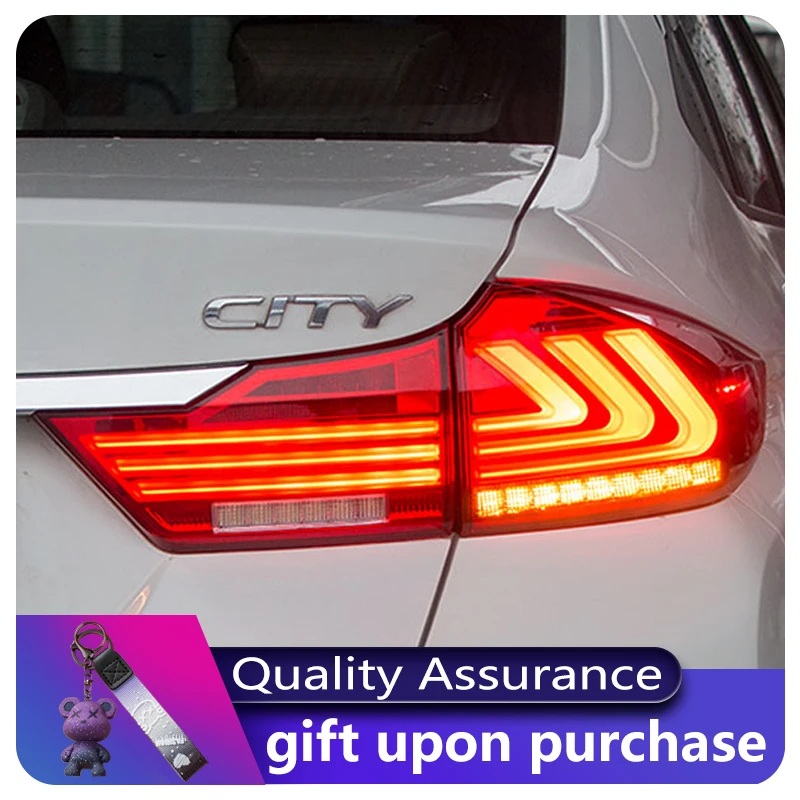 Auto Taillights For Honda City 2015-2019 Tail Light DRL Rear Lamp Turn Signal Dynamic LED Modified Brake Car Auto Accessories