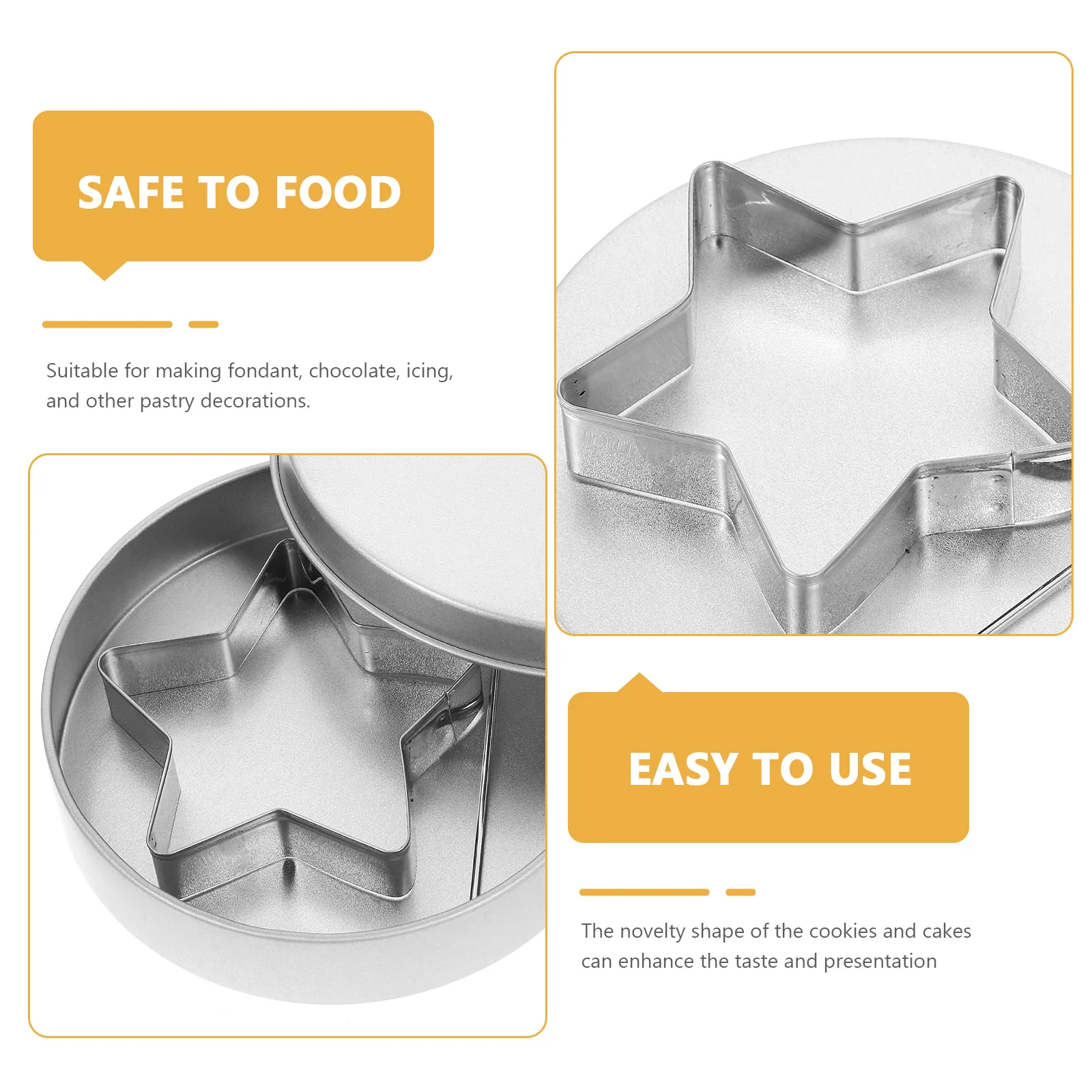 

1Set Creative Cookie Cutters Stainless Steel Baking Molds for DIY Chocolate Cake Decorating Kids Baking Fun Holiday Party