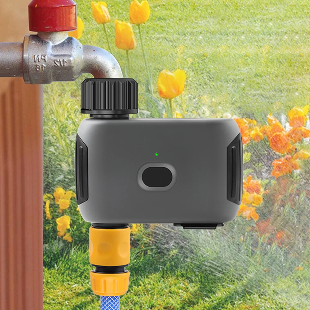 WIFI Automatic Irrigation Water Timer for  Smart Life App BT Smart Garden Watering Timer with Rain Delay 4 AA Batery Powered