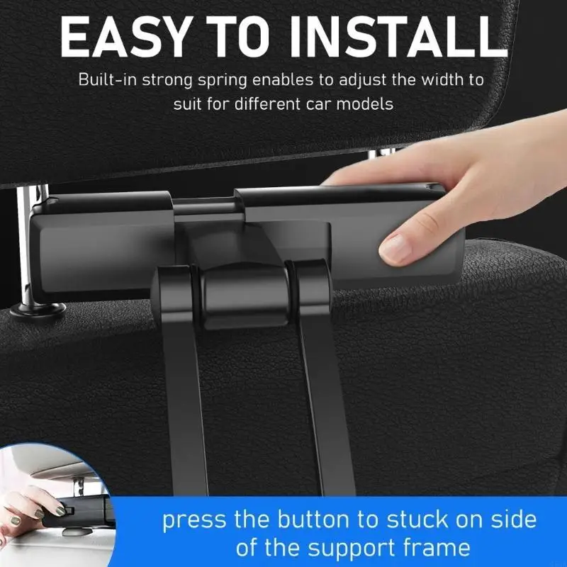 G5GA Telescopic Car Rear Pillow Phone Holder Car Stand Rear Headrest Mounting Bracket Fit for Phone Tablet 4.7-12.3 Inch