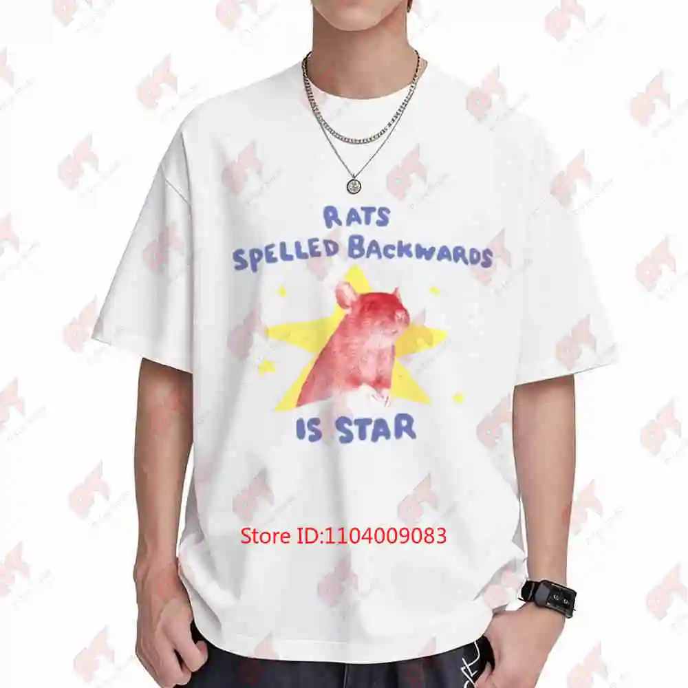 Rats Spelled Backwards Is Star Rat Funny Weird Short Sleeve Tee 100% Cotton T-Shirt
