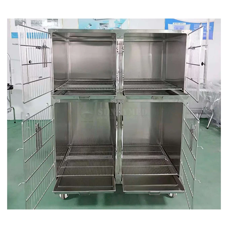 

SY-W033 Veterinary Hospital Metal Stainless Steel Pet Oxygen Cages for Pets Hospital