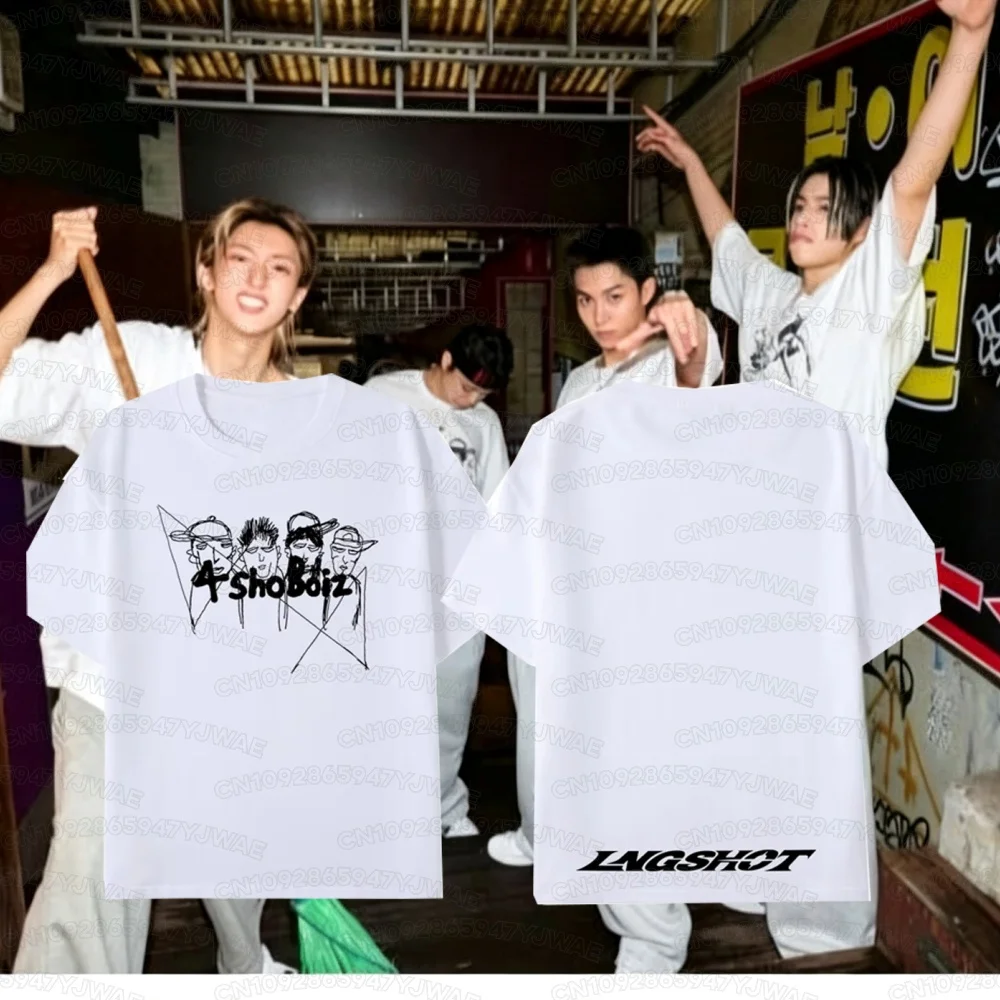 Herren Damen LNGSHOT Kpop Mode Jay Park Gleiches Design Kurzarm Freizeit-T-Shirt Hochwertiges T-Shirt Hip Hop Übergrößen Oberteile – Detail 8