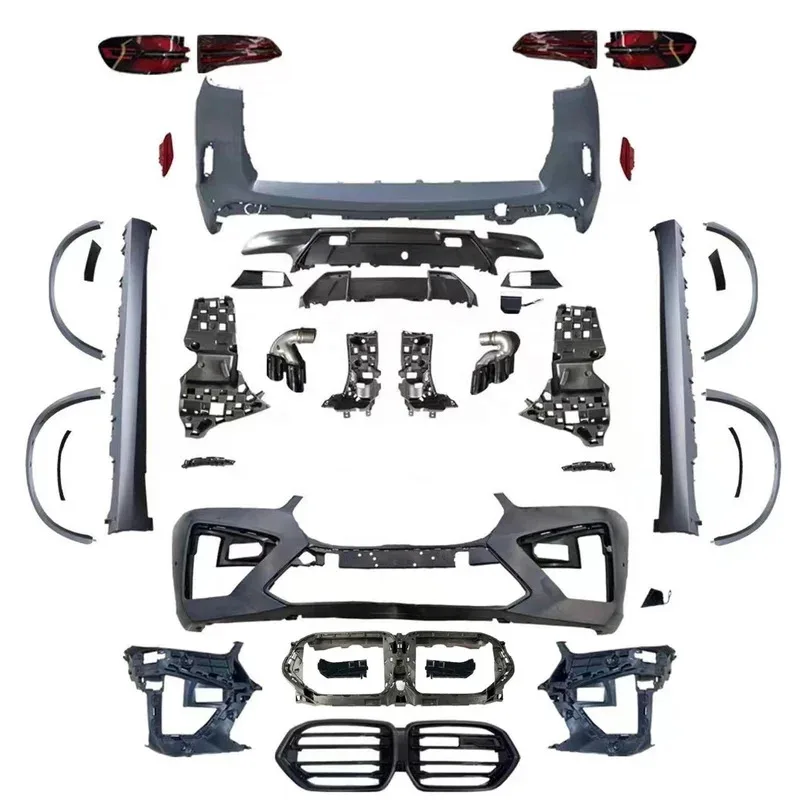 طقم هيكل رائج البيع لـ S X5 (G05 LCI) إلى X5M (F95 LCI) 2024 تجميل مع أغطية مصدات أمامية وخلفية مصدات أمامية