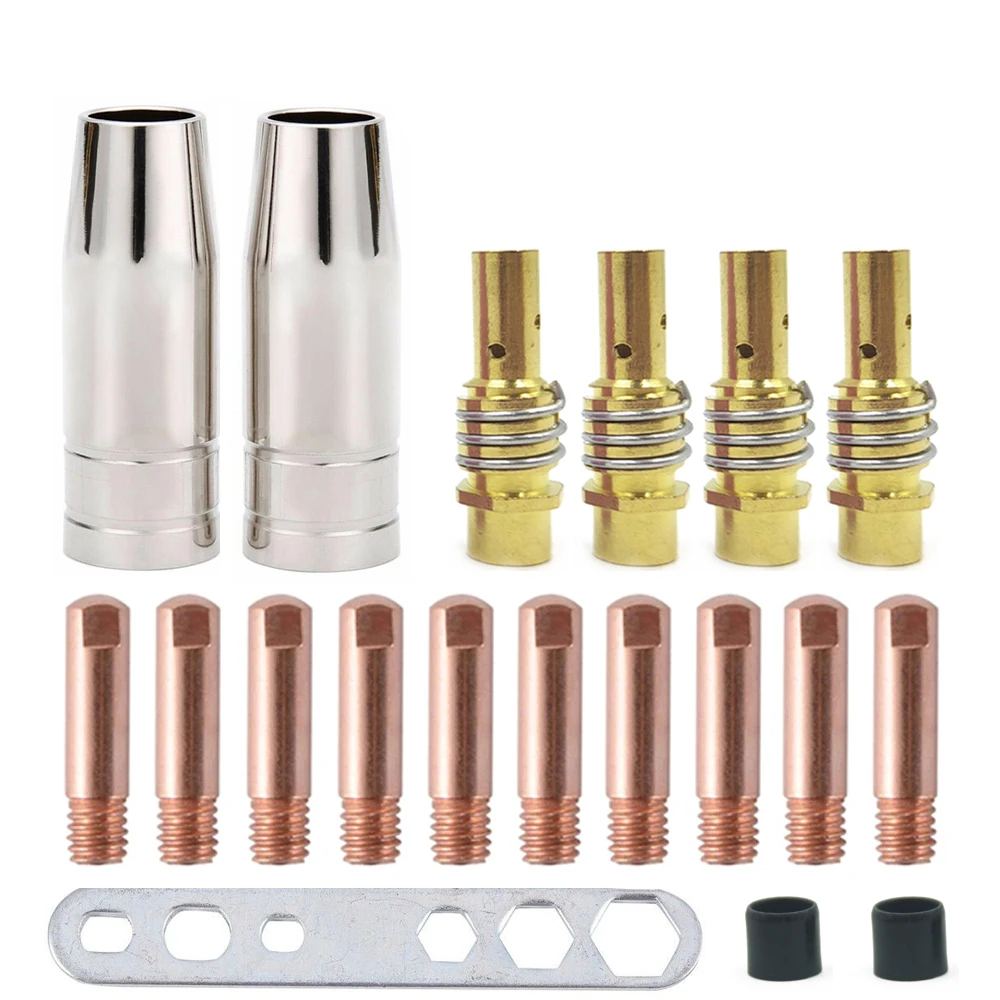 MB15 15AK MIG Welding Contact Tip 0.6mm 0.8mm 0.9mm 1.0mm 1.2mm Protective Nozzle For Rilon Riland Jasic Welding Supplies