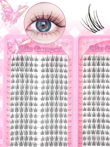 Natural Lightweight 320 Cluster False Eyelashes C-Curl Sunflower Style Reusable for Beginners