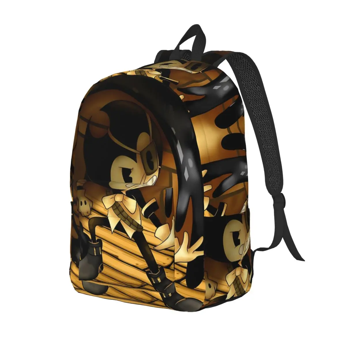 Bendy And The Dark Revival Backpack Elementary High College School Student Horror Game Bookbag Men Women Daypack Hiking