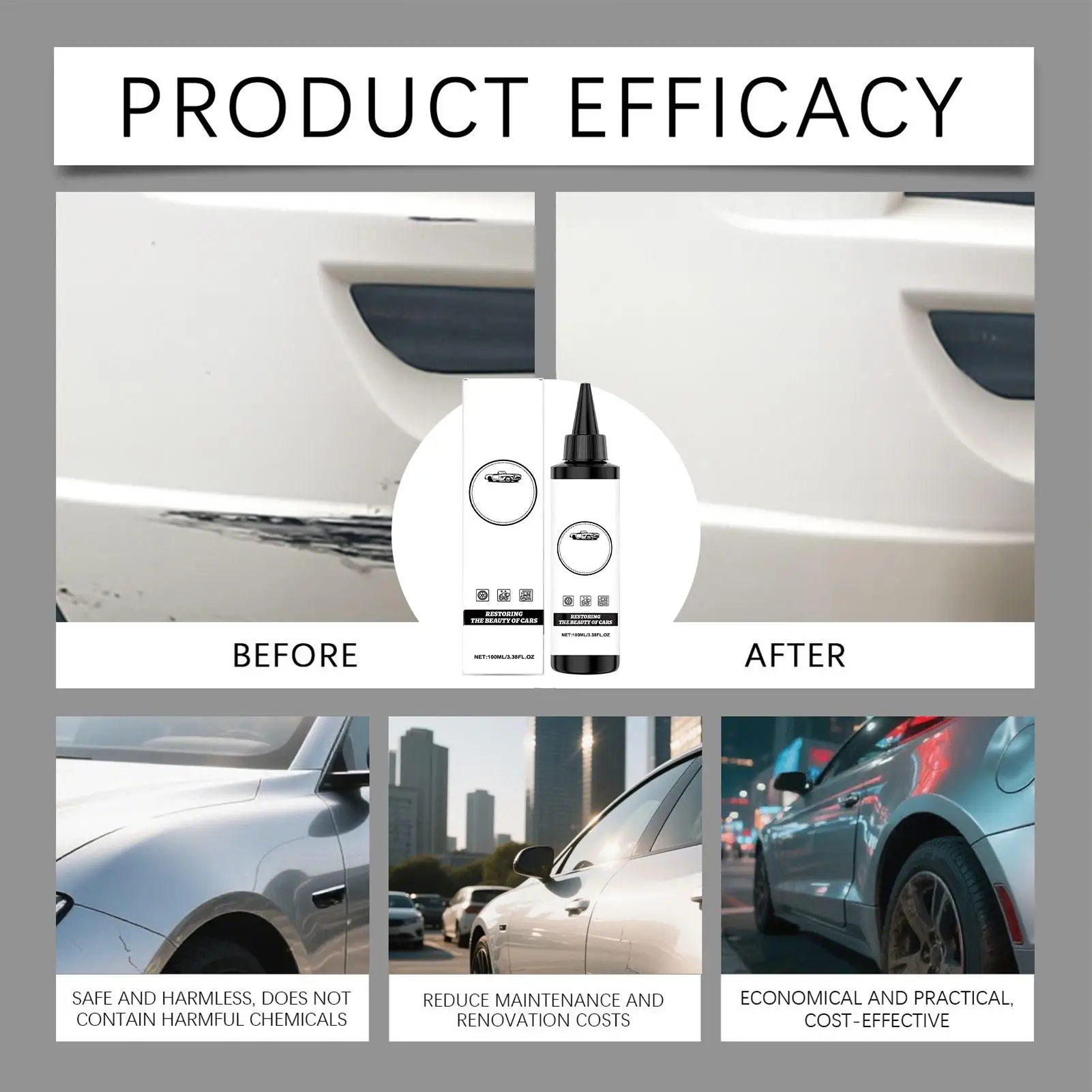 100ml Car Coating Agent Dustproof Waterproof Portable Automobile Cleaner Solution Car Polishing Agent Shine Restorer Hood Side