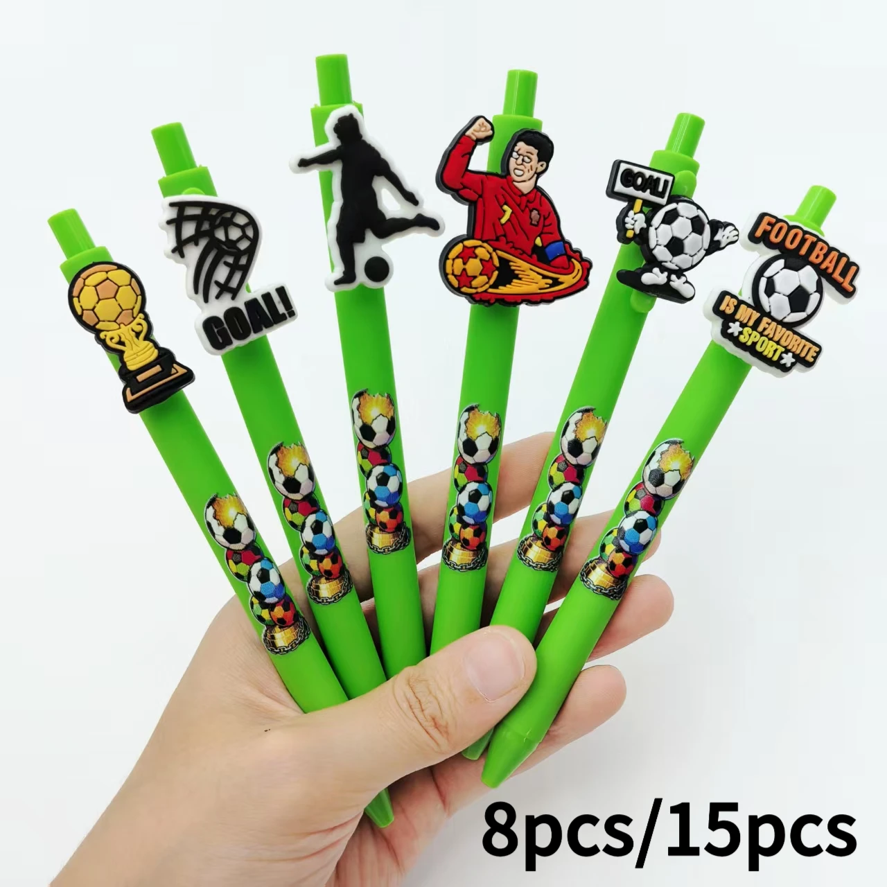 8pcs/15pcs Love Football Ballpoint Pen, football match element press Ballpoint pen, fan gift pen