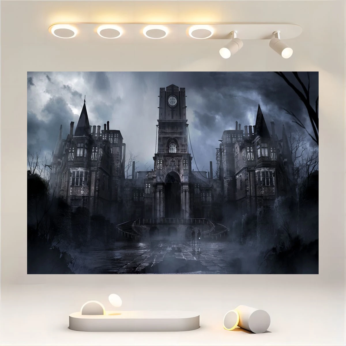 Retro Medieval Castle Interior Background Dark Retro Gothic Castle Staircase Background Photography Studio Prop Art Wallpaper