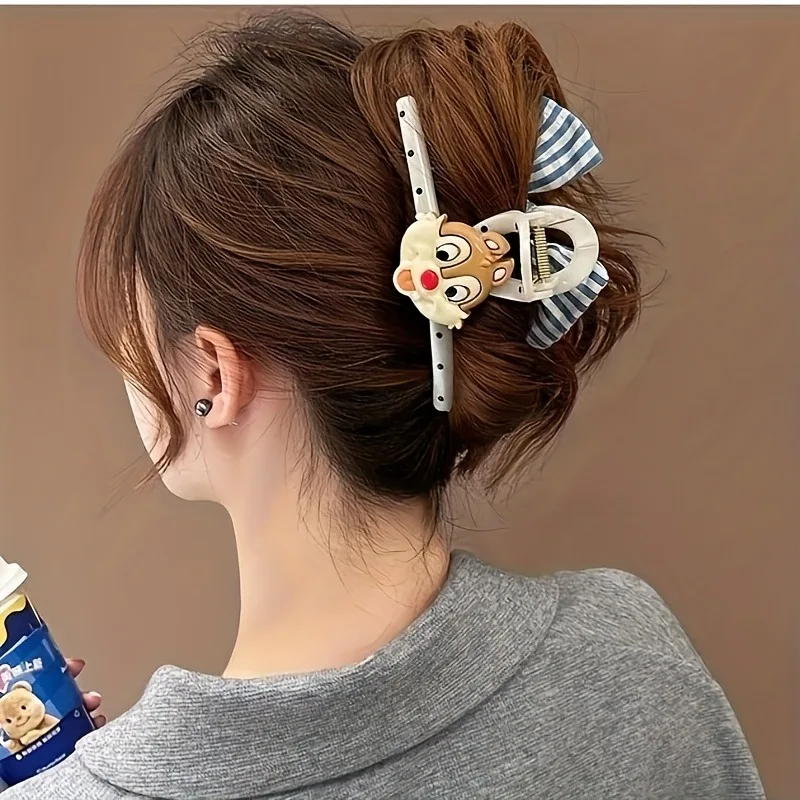 1 قطعة مشبك شعر الكرتون ديزني لطيف ميني دونالد داك نمط القرش كليب المألوف الدوبامين اللون مخطط المرأة إكسسوارات الشعر