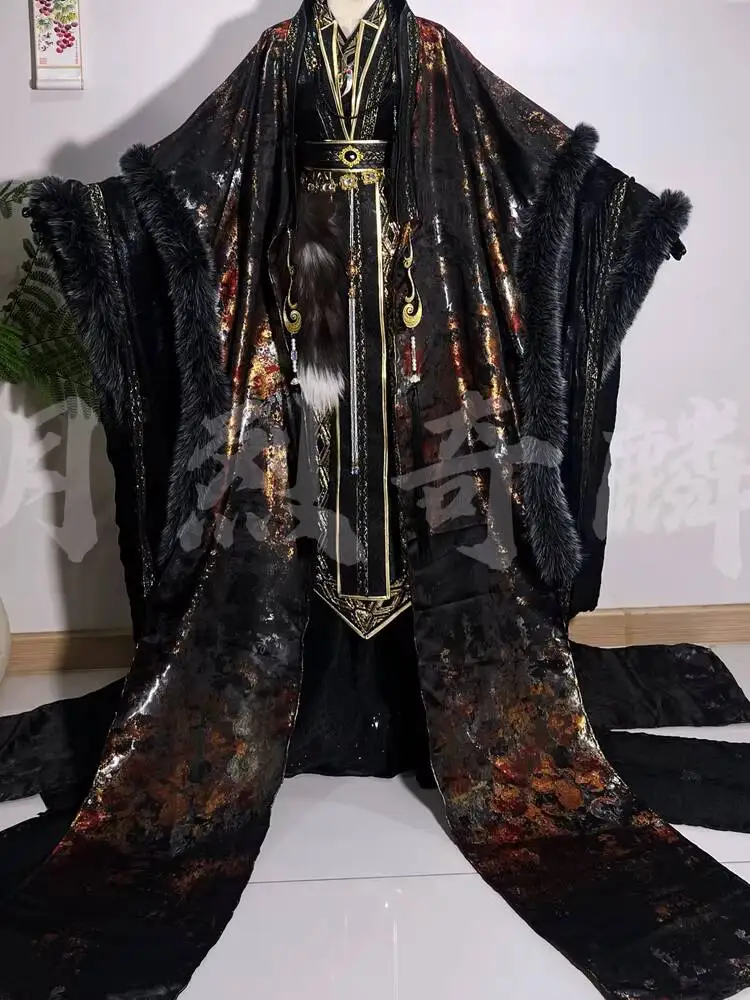 Black Mo Ran Immortal Cosplay Costume Erha Universal Drama Ancient Suits Emperor Performance Hanfu Halloween Dress Up