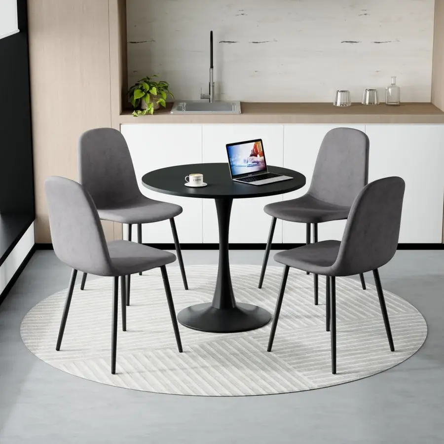 

Набор обеденных столов на 4 человека, 32 небольших круглых обеденных столов на 4 стула с тканевыми стульями, идеально подходит для квартиры, бистро, кафе, офиса, экономии