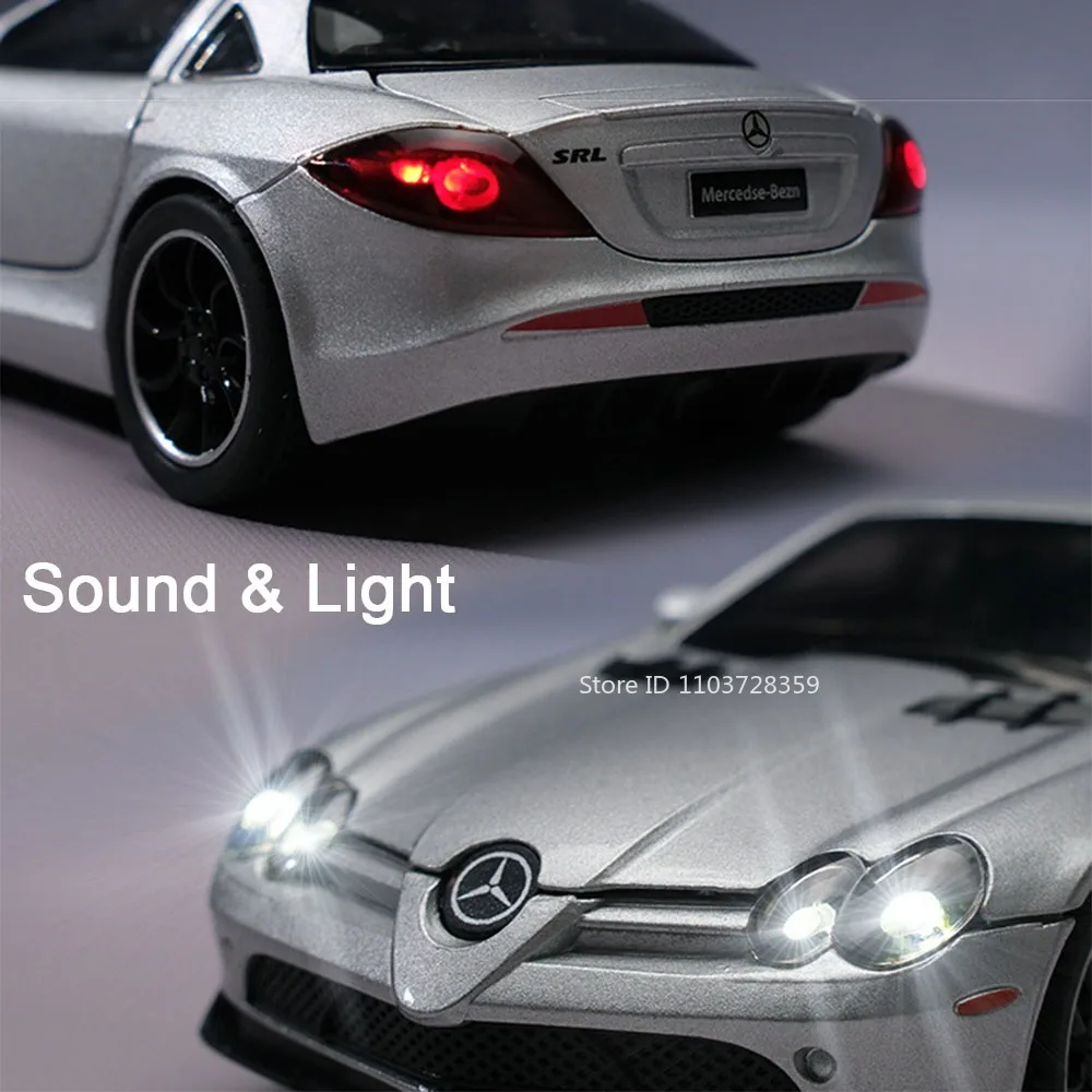 1:32 一眼レフ 772S 300SL スポーツカーモデルのおもちゃ合金ダイキャストミニチュアスーパーカーサウンドライトドアオープンプルバック子供のためのギフト