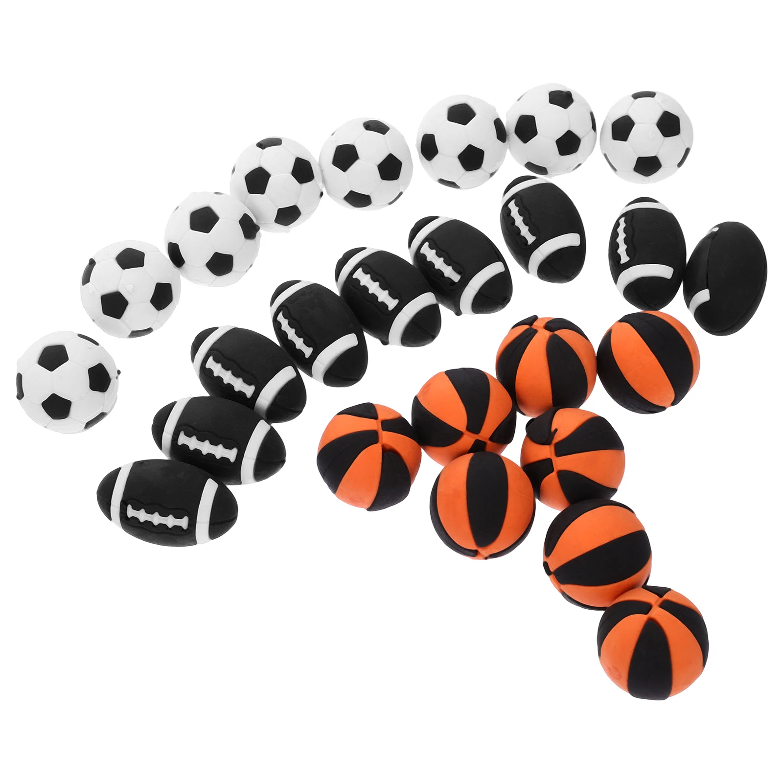 25 Pcs Simulation Ball Kids Birthday Gift Foosball School Pencil Eraser Tiny Rugby Small House Decorative