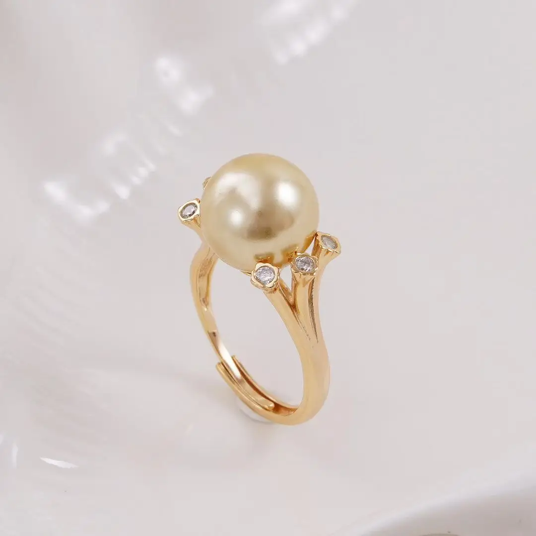 

Основы для регулируемых колец из стерлингового серебра S925, компоненты для ювелирных изделий, для жемчуга 11-12 мм, 3 шт./лот