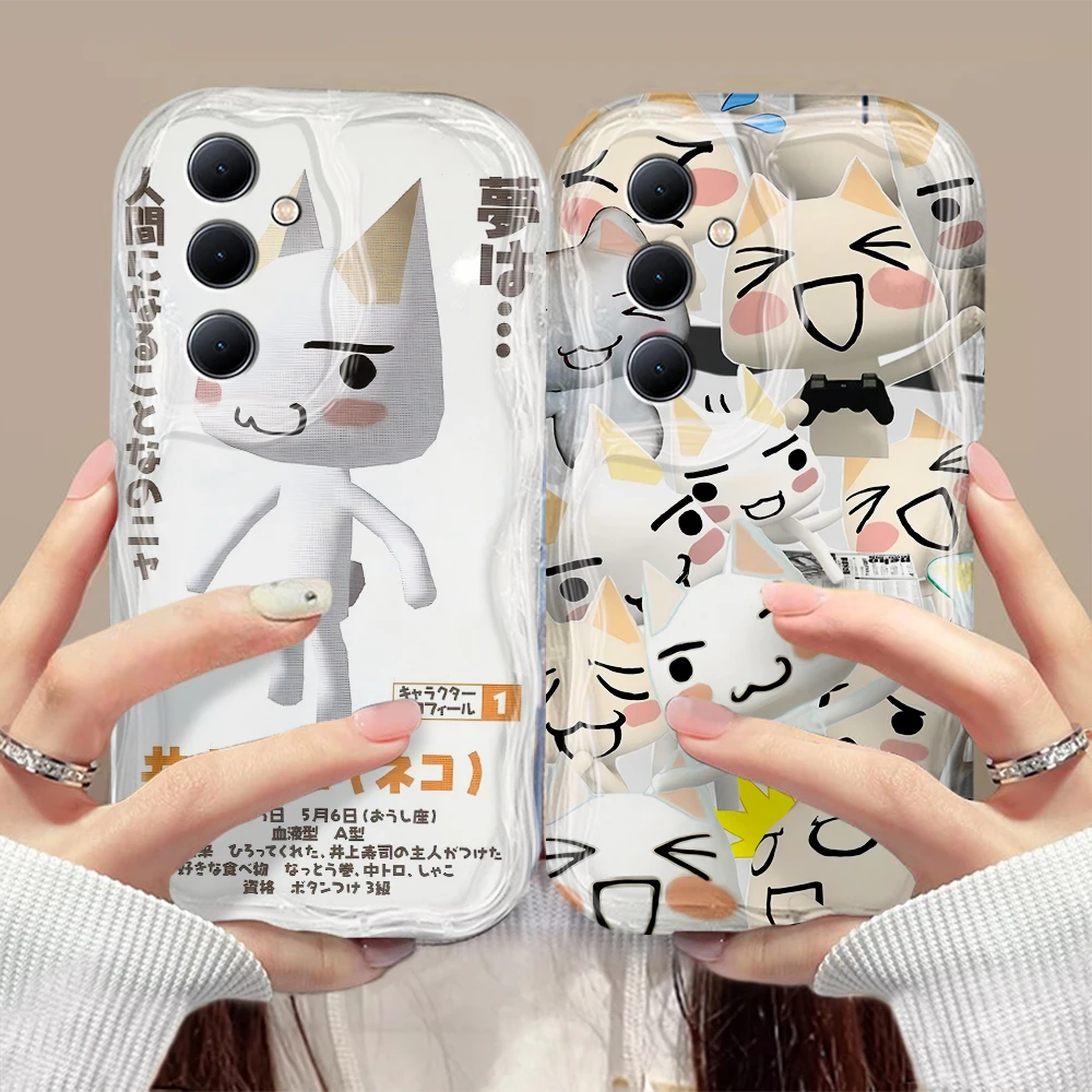 Funny Cute Toro Inoue Cat 3D Wave Case For Samsung A73 A72 A71 A55 A54 A53 A35 A34 A33 A25 A24 A23 A15 A14 A05 A04 4G 5G Cover