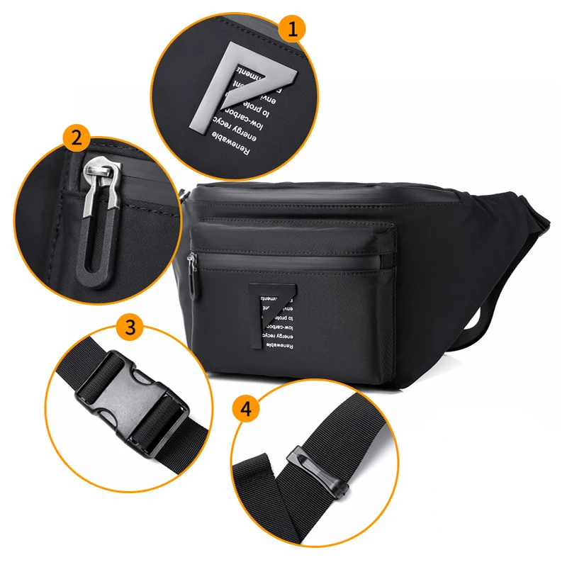 Chikage High Quality Single Shoulder Crossbody Bag New Men's Fashion Multi-functional Running Portable Bag Fashion Fanny Pack