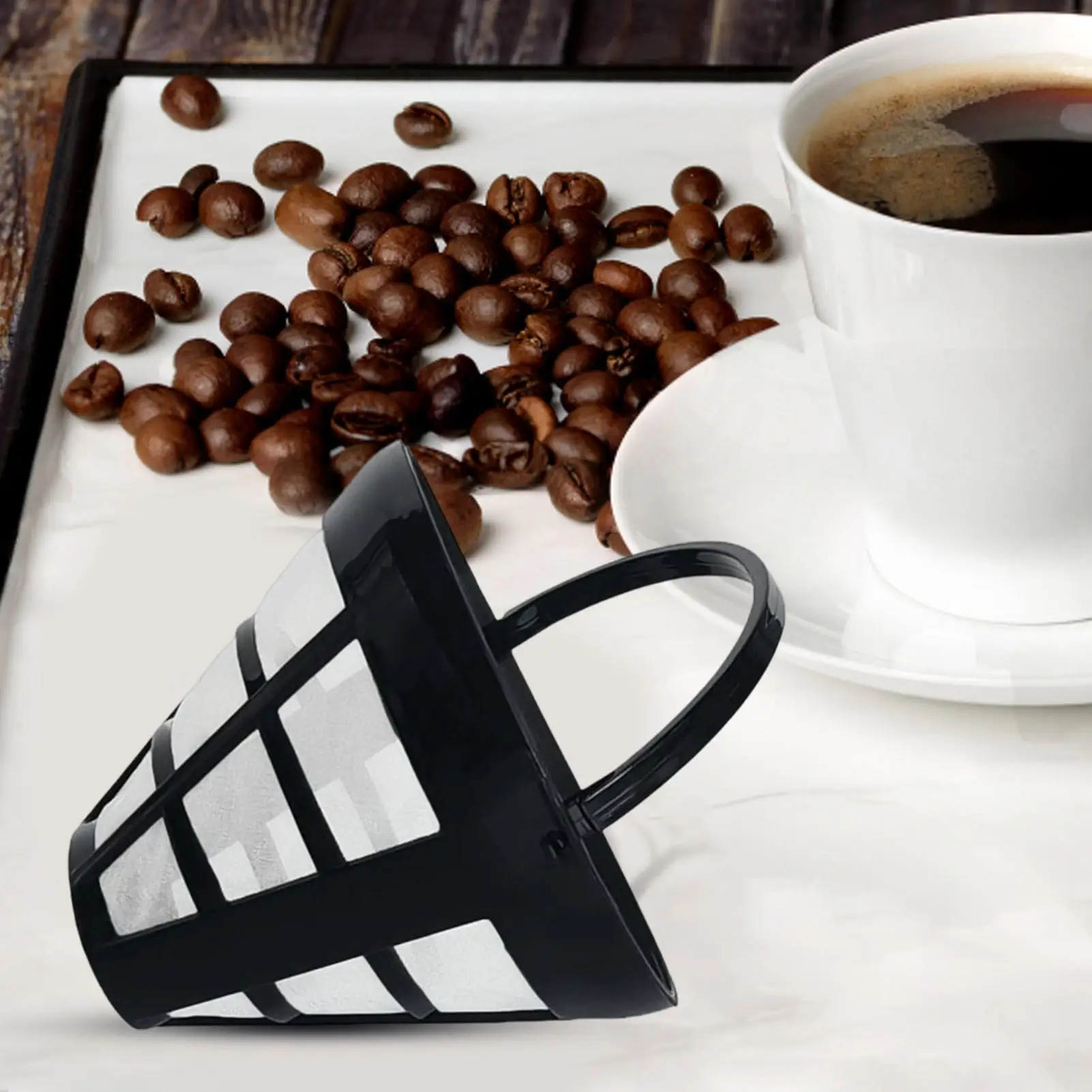 Reusable Coffee Filter Basket Cone Shape Fine Mesh Strainer Cup for Coffee Maker Home Camping Water Purification Equipment