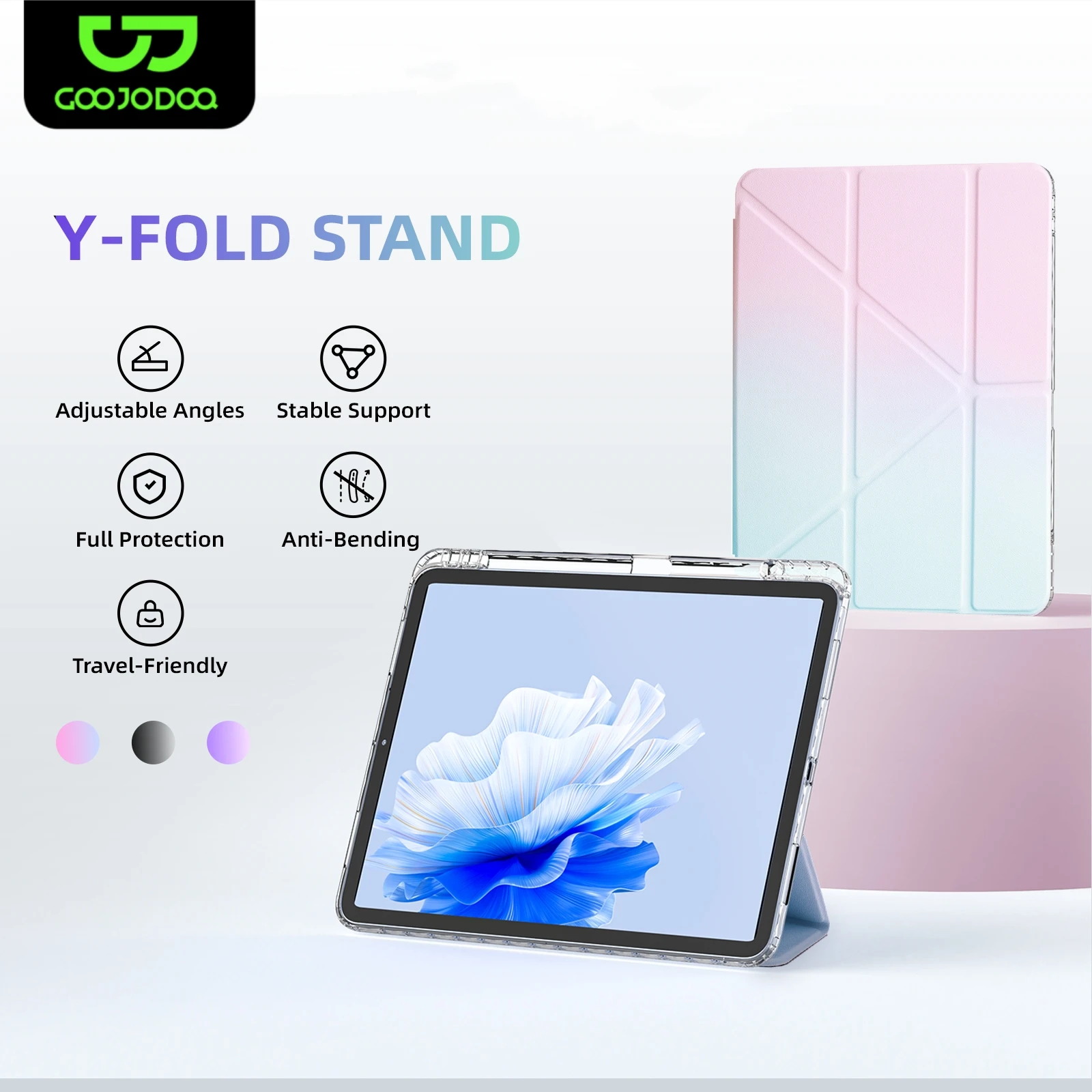 

Y-shaped folding TPU iPad case for iPad Air 13 2024 Air 4 Air 5 10.9 for iPad Pro 11 2018-2022 with anti-lost pen holder