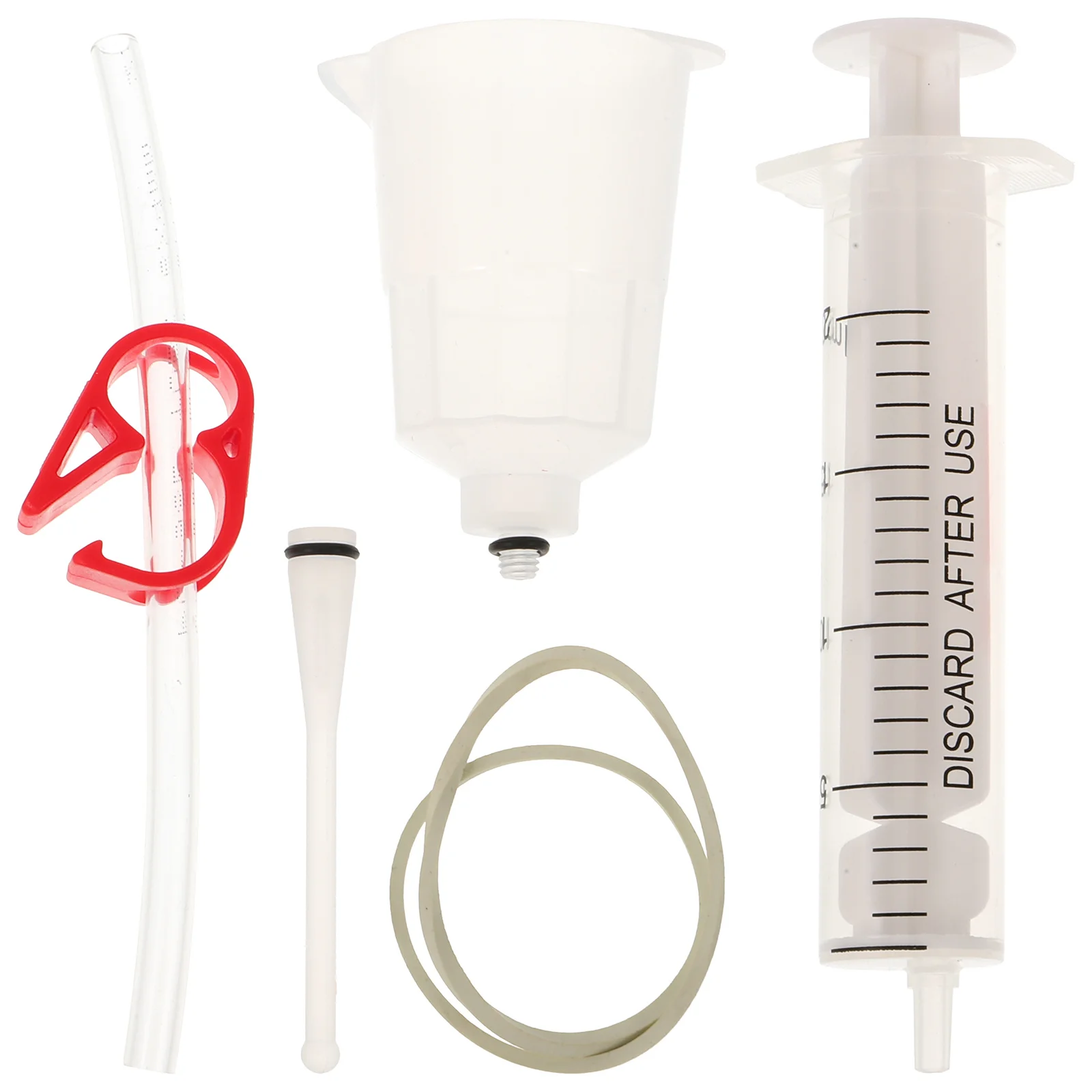 

5pcs Hydraulic Disc Brake Tool Set With Rubber Band Tube Water Stopper Syringe Funnels For Brake Oil Refill Bleed Kit Bicycle