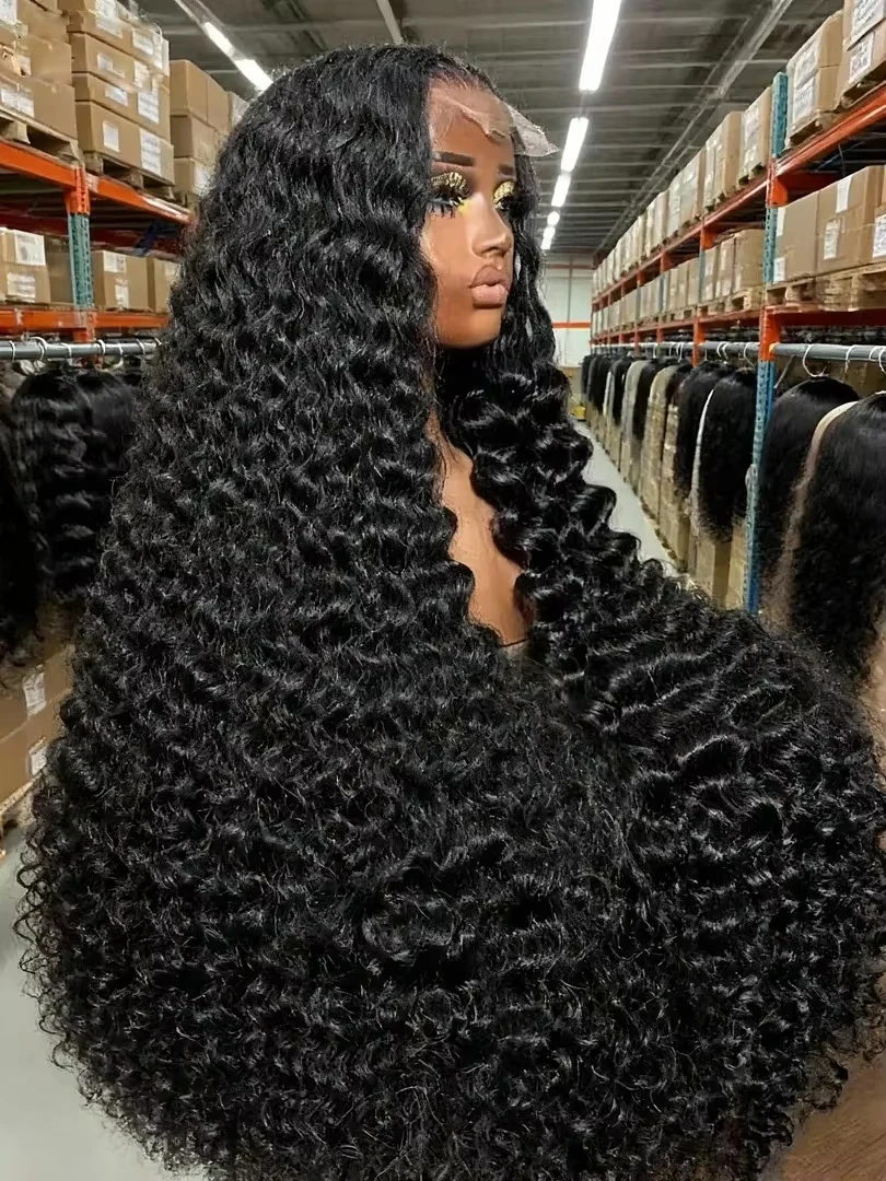 

32-дюймовый парик с кружевной передней частью из натуральных волос, глубокая волна, HD-кружево, распродажа, 13x4, 13x6, парик из натуральных волос с водной волной, кудрявый