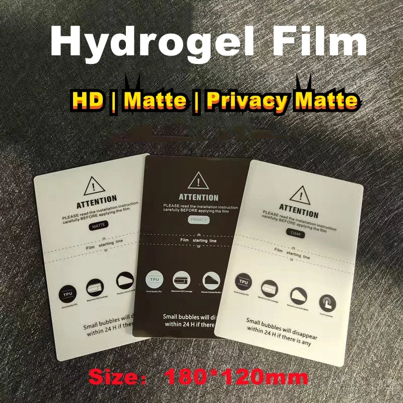 50PCS HD MATTE Privacy Frosted Protection Flexible Hydrogel Film For Mobile Phone TPU Screen Protective Film For Cutting Machine