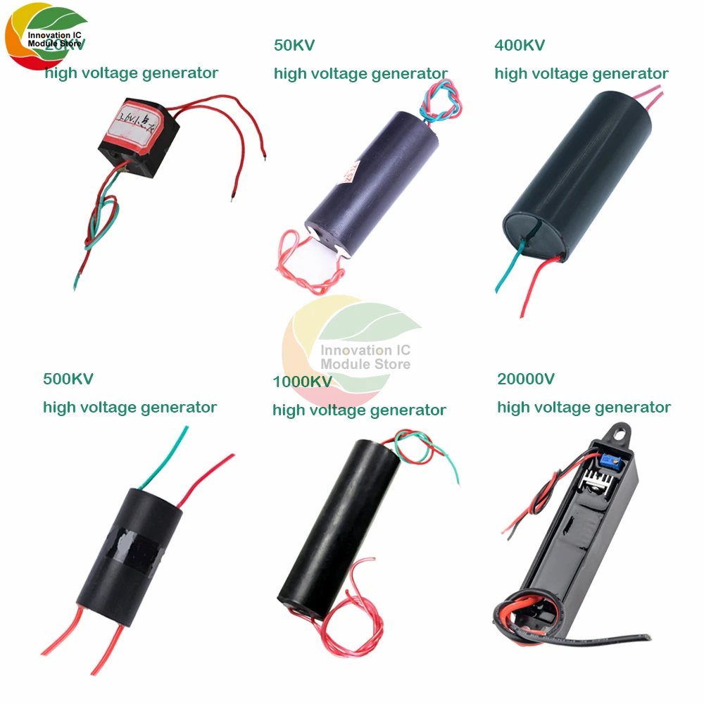 High Voltage Generator DC 3.6V-6V to 20KV 50KV 400KV 500KV 1000KV 20000V Boost Module Pulse Arc Generator Ignition Coil Module