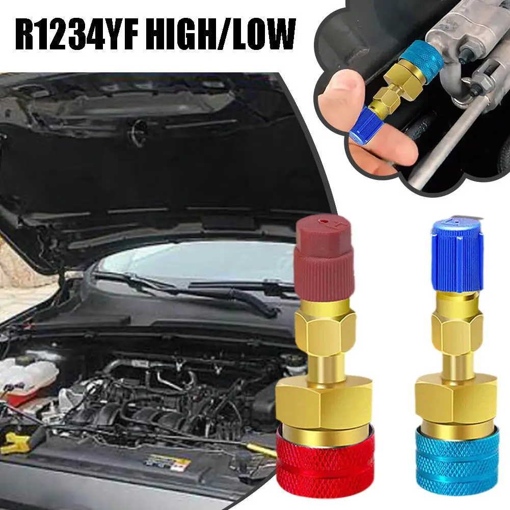 Car Air Conditioner Coupler R1234YF To R134A High Low Side Adapter Air Conditioner Filling Valve Port Adapter Accessories