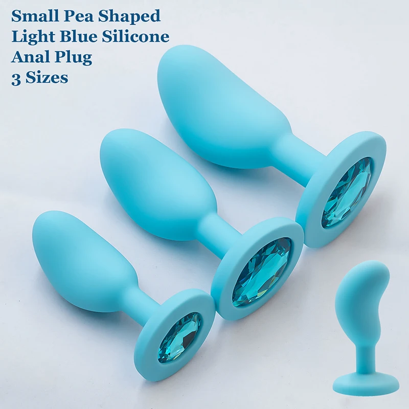 Small Pea Shaped Silicone Anal Plug for Woman Sex Toys 3 Sizes Butt Plug Crystal Base Anal​ Toy Anal Trainer Anal Dildo But Plug