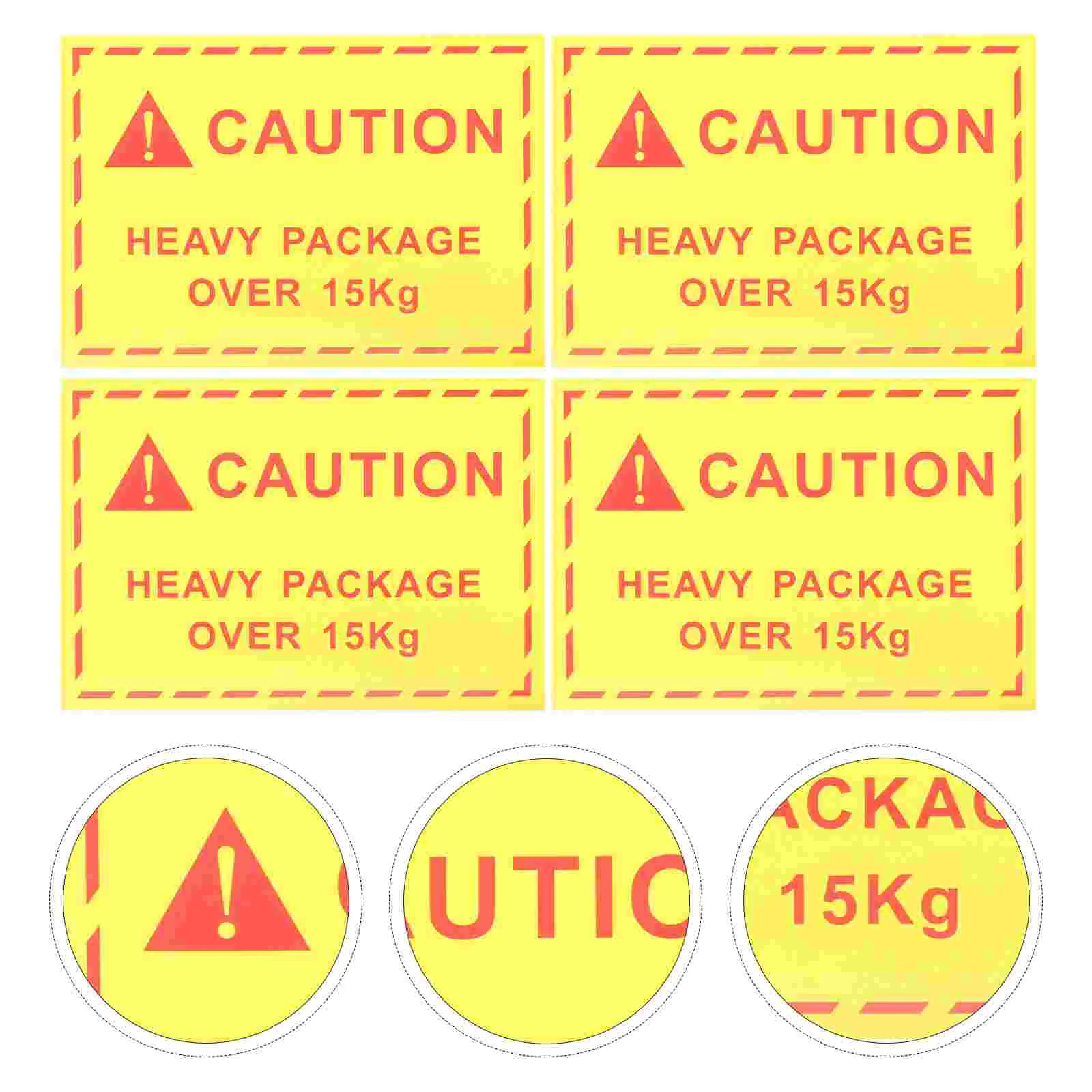 

100 Pcs Overweight Warning Stickers Labels Packaging Self-adhesive Shipping Safety Symbol Sign Caution Heavy Object