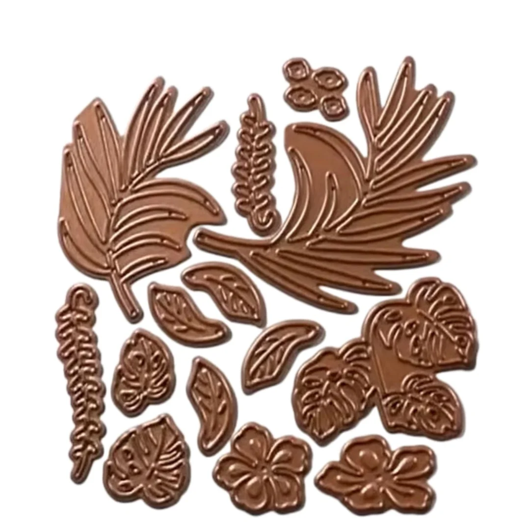 

Jungle Blooms Rainforest Falls Metal Cutting Dies Clear Stamps Hot Foil Stencil for DIY Scrapbook Diary Template April 2026 New