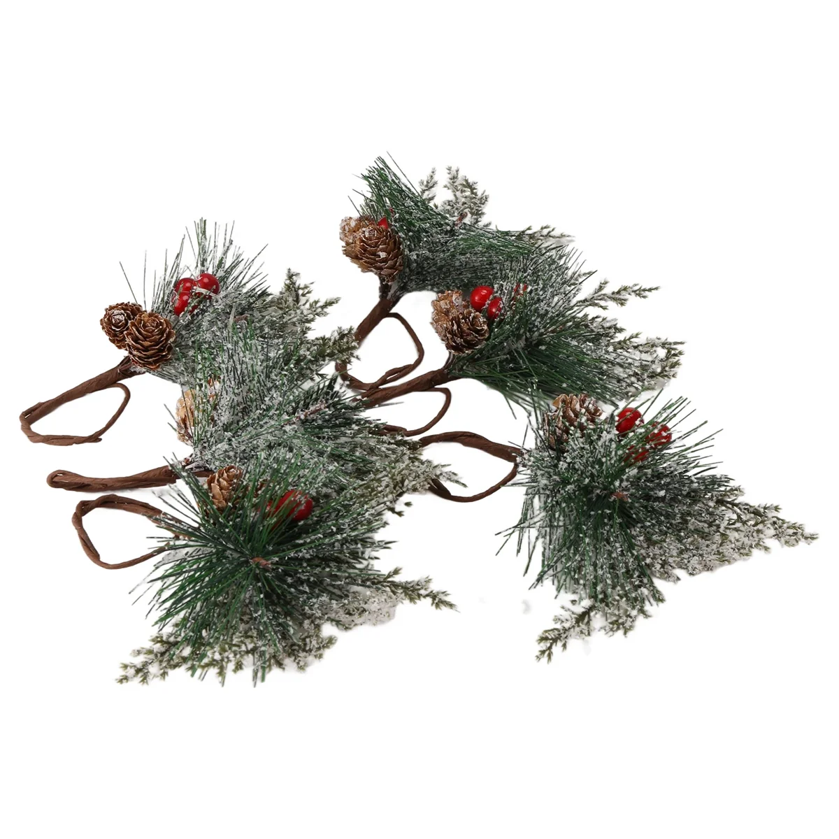 مجموعة حلقات المناديل مكونة من 6 حلقات مناديل إبرة الصنوبر وعيد الميلاد وعيد الشكر وعطلة المزرعة الريفية