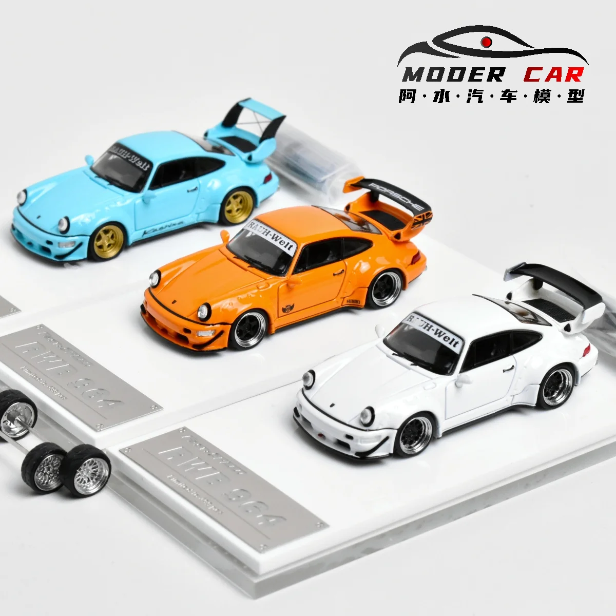 

Быстрая скорость FS 1:64 RWB 944, широкофюмерная литая модель автомобиля