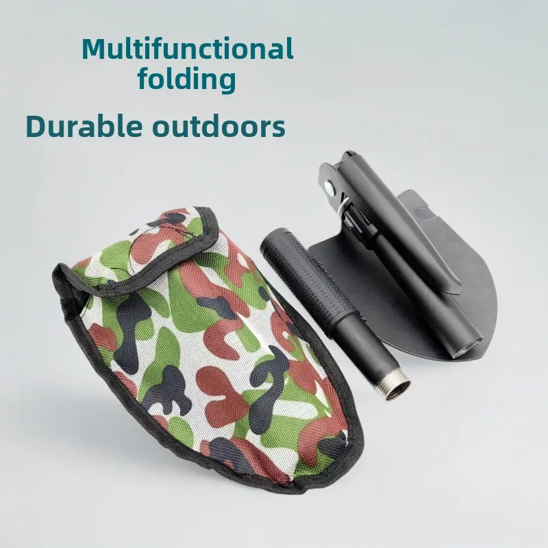 Multifunctional Folding Survival Shovel Mini Portable Camping Digging Tool with Compass Tactical for Hiking Fishing