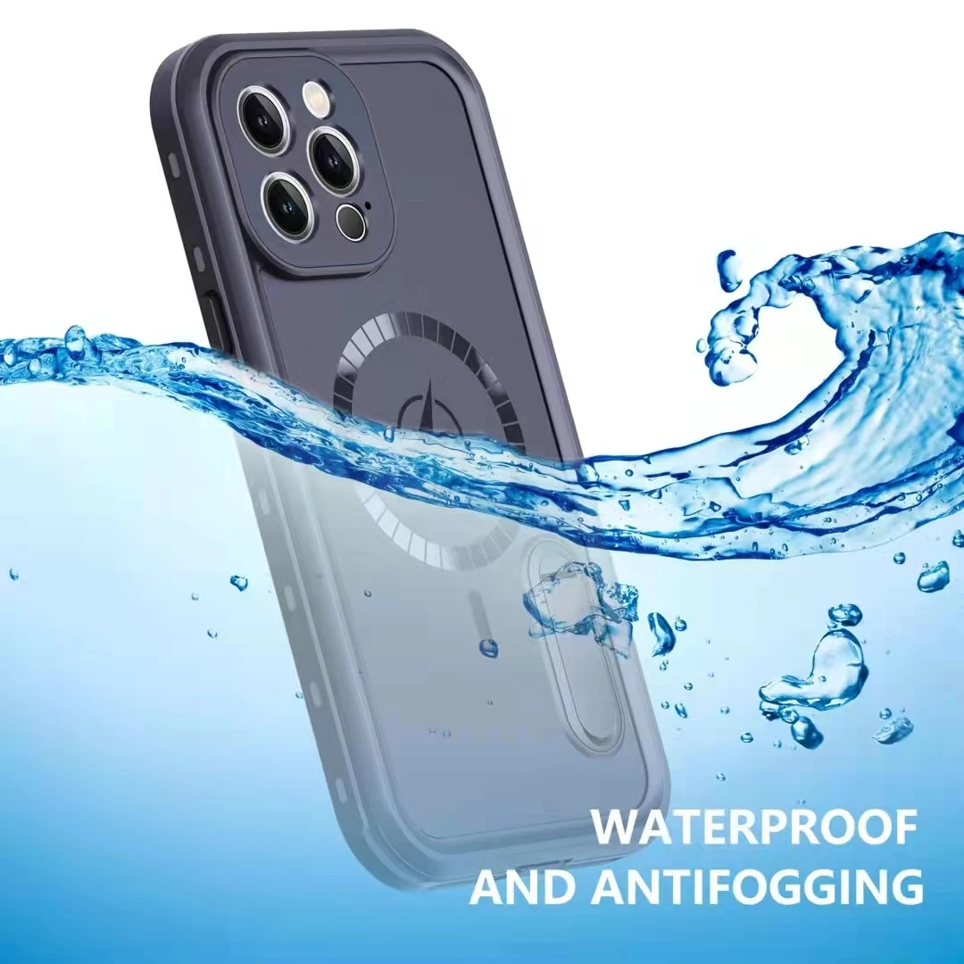 MagSafe Case for iPhone 13 12 PRO MAX IP68 12Mini WaterProof Diving Kickstand Cover iPhone13 Shockproof Protection Cases Shell