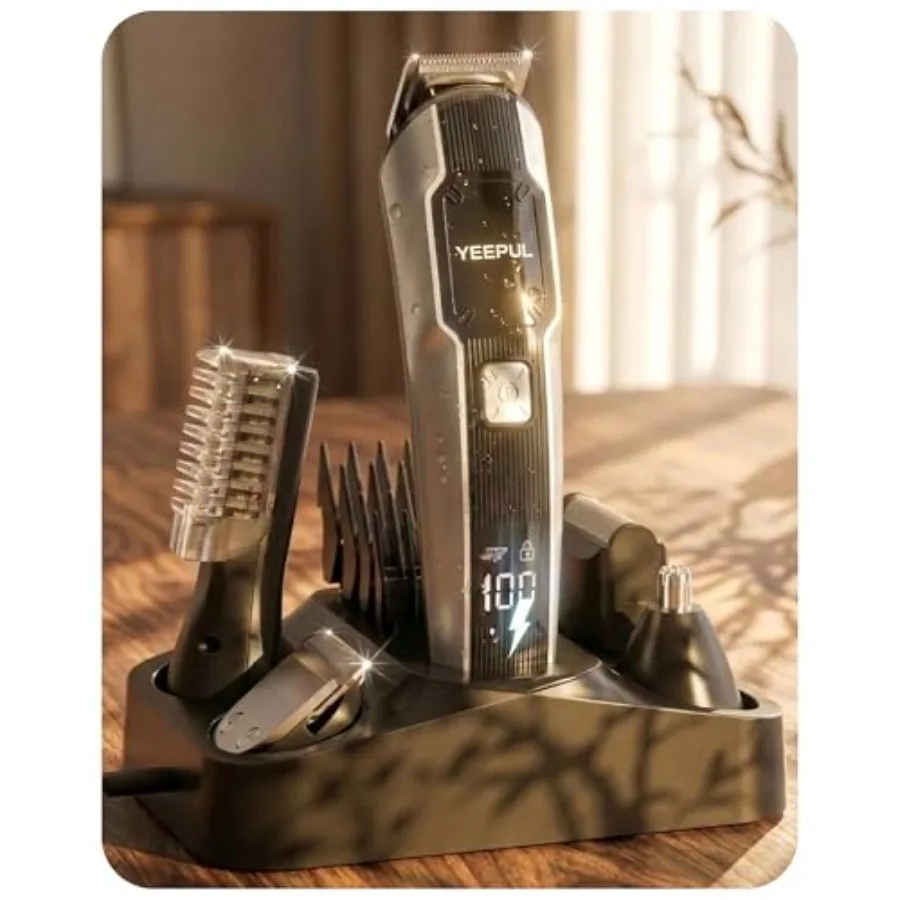 

[2026 NEW] Beard Trimmer for Men 12-in-1 Upgraded Grooming Kit with Charge Dock Waterproof Cordless Barber Hair Clippers Electr