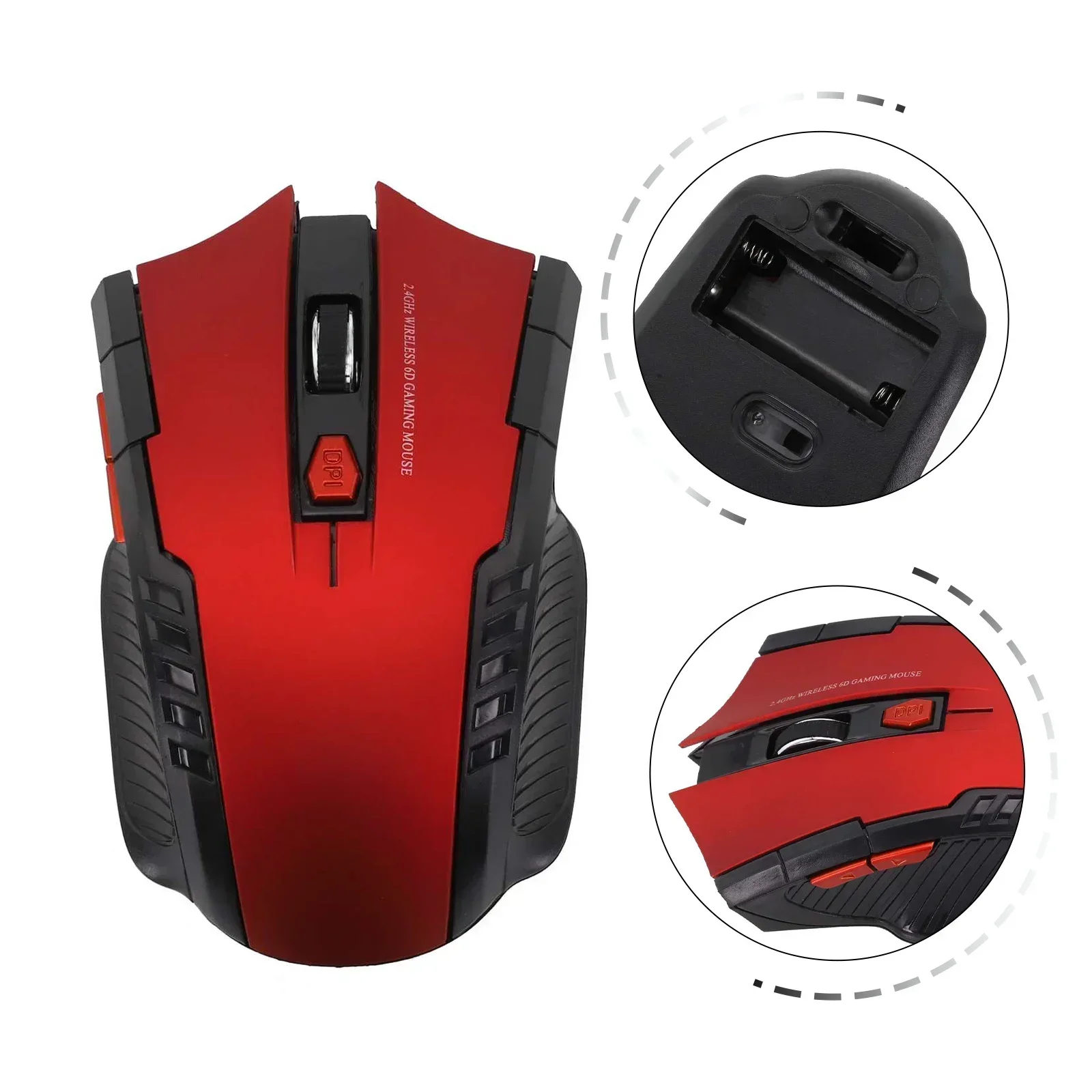 Mouse da gioco wireless ad alta precisione da 2,4 GHz con 6 pulsanti Mouse Bluetooth ergonomico retroilluminato silenzioso USB 1600 DPI per PC portatile