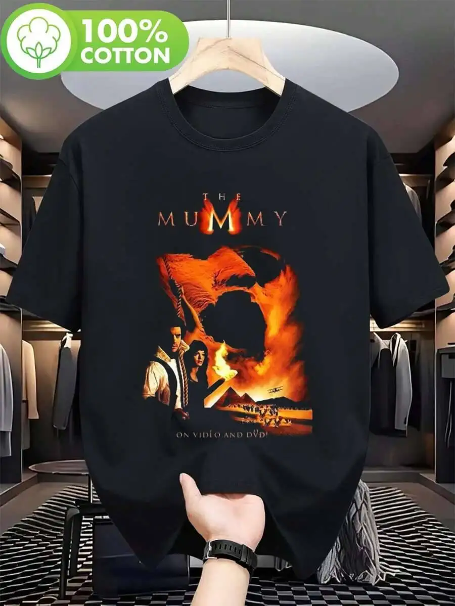 Men's Loose Fit Short Sleeve Round Neck T-Shirt With 'The Mummy' Graphic Print, Regular Length, Slight Stretch 100% Cotton