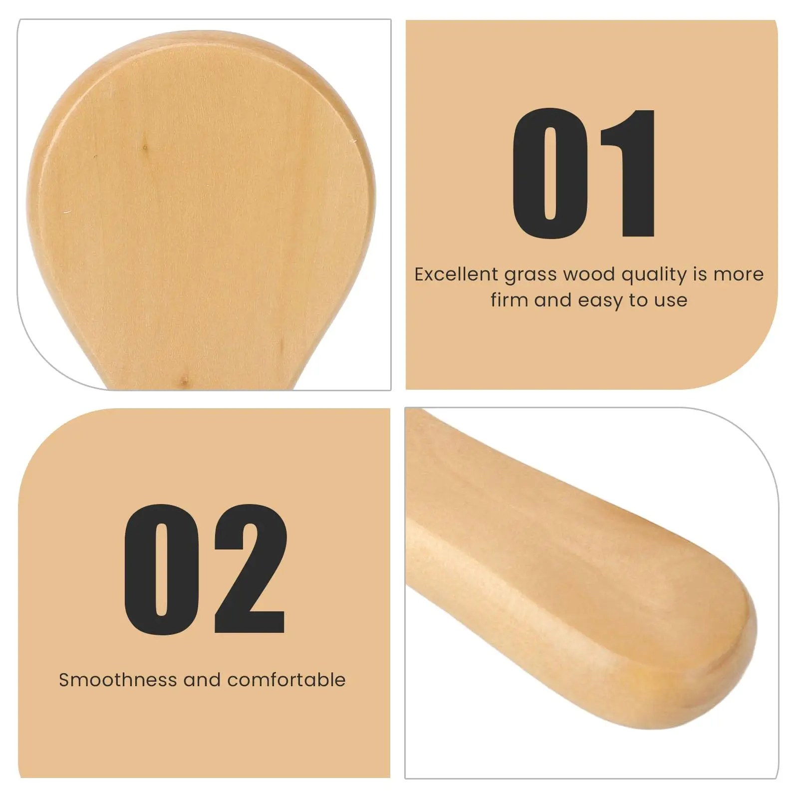 Houten Handvat Make-Up Spiegel | Ergonomisch Ontwerp | Comfortabele Grip | Heldere Reflectie | Handheld Cosmetische Spiegel Voor Thuisgebruik